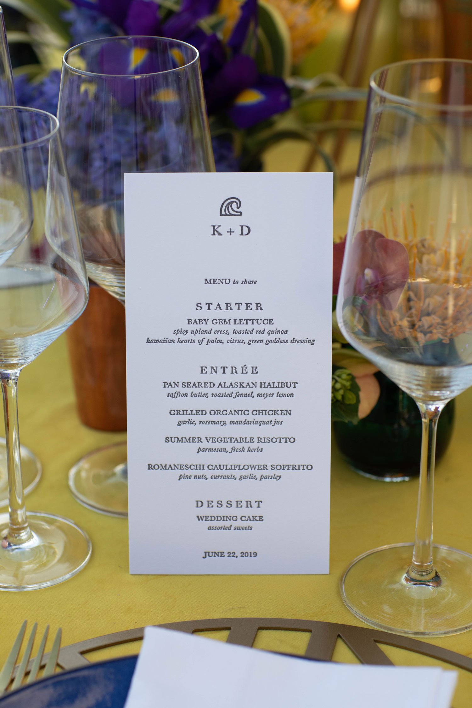 FourChoice Entrée Wedding Menu