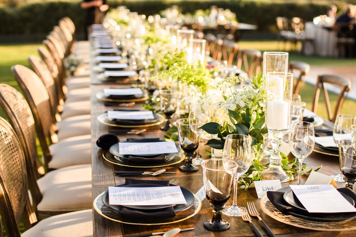 Modern Place Settings on Wood Table