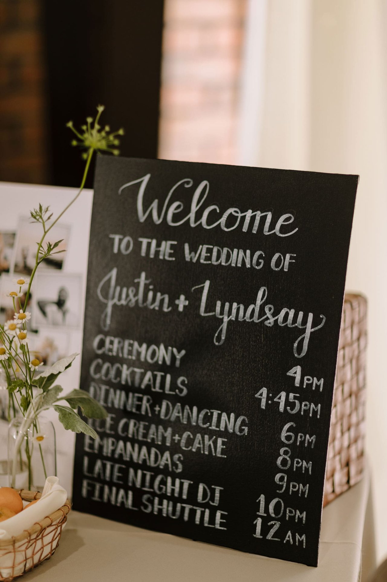 Chalkboard Wedding Itinerary Sign