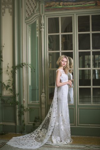 "Whitney" from The Gilded Age claire-pettibone-fall-winter-2016-wedding-dress-with-lace-train-cape