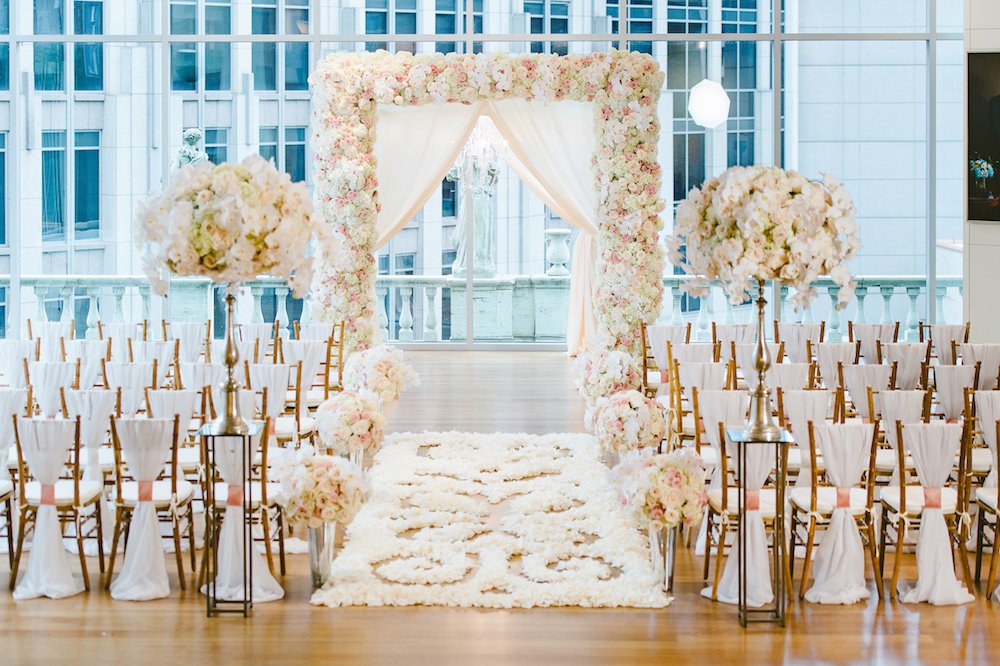 Wedding Inspiration: White, Blush & Gold Décor in Charlotte