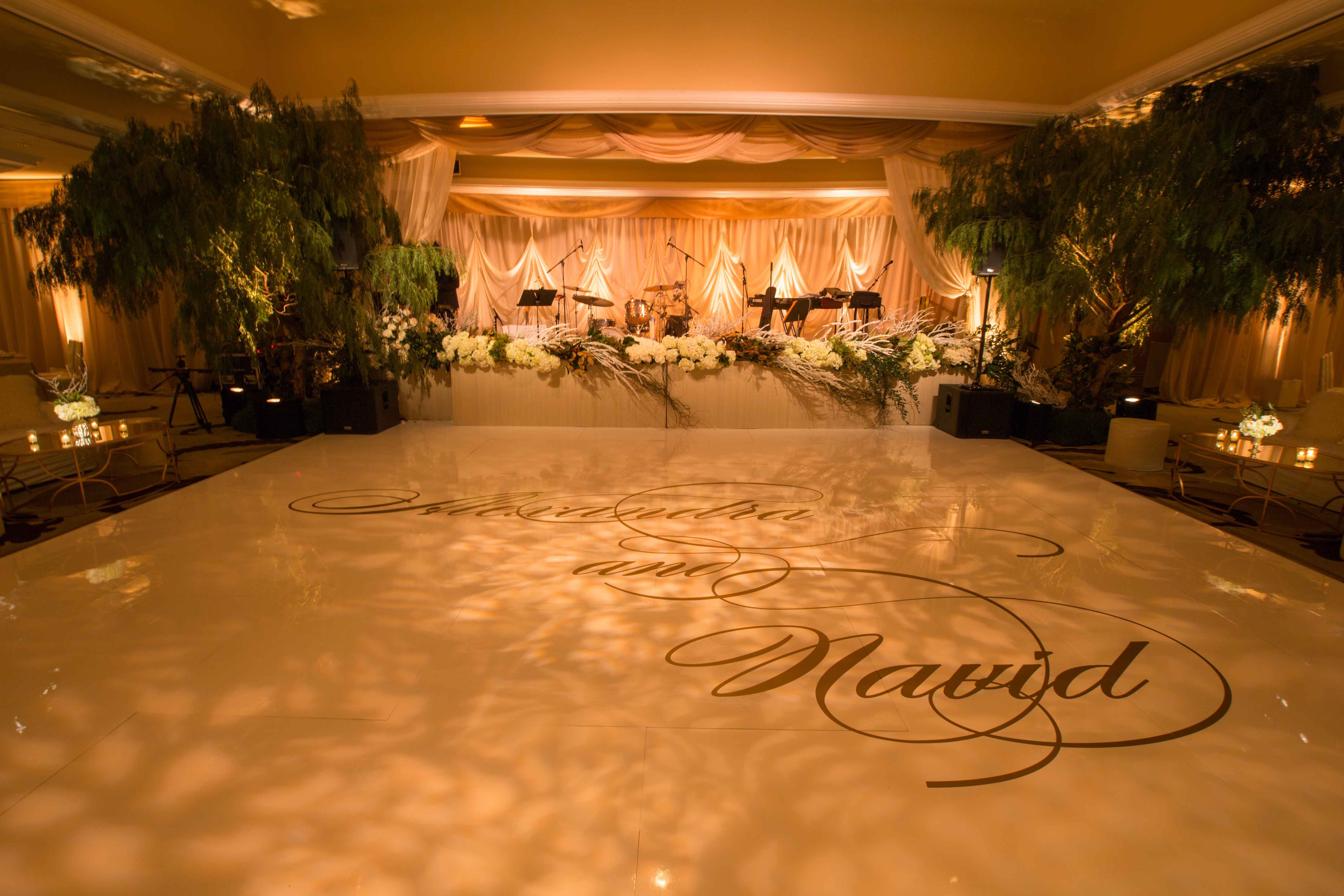 Personalized Dance Floor with Gold Names