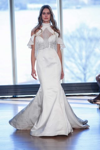 "Donna" by Rivini rivini-donna-wedding-dress-fit-and-flare-duchesse-gown-low-back-fringe-gilet
