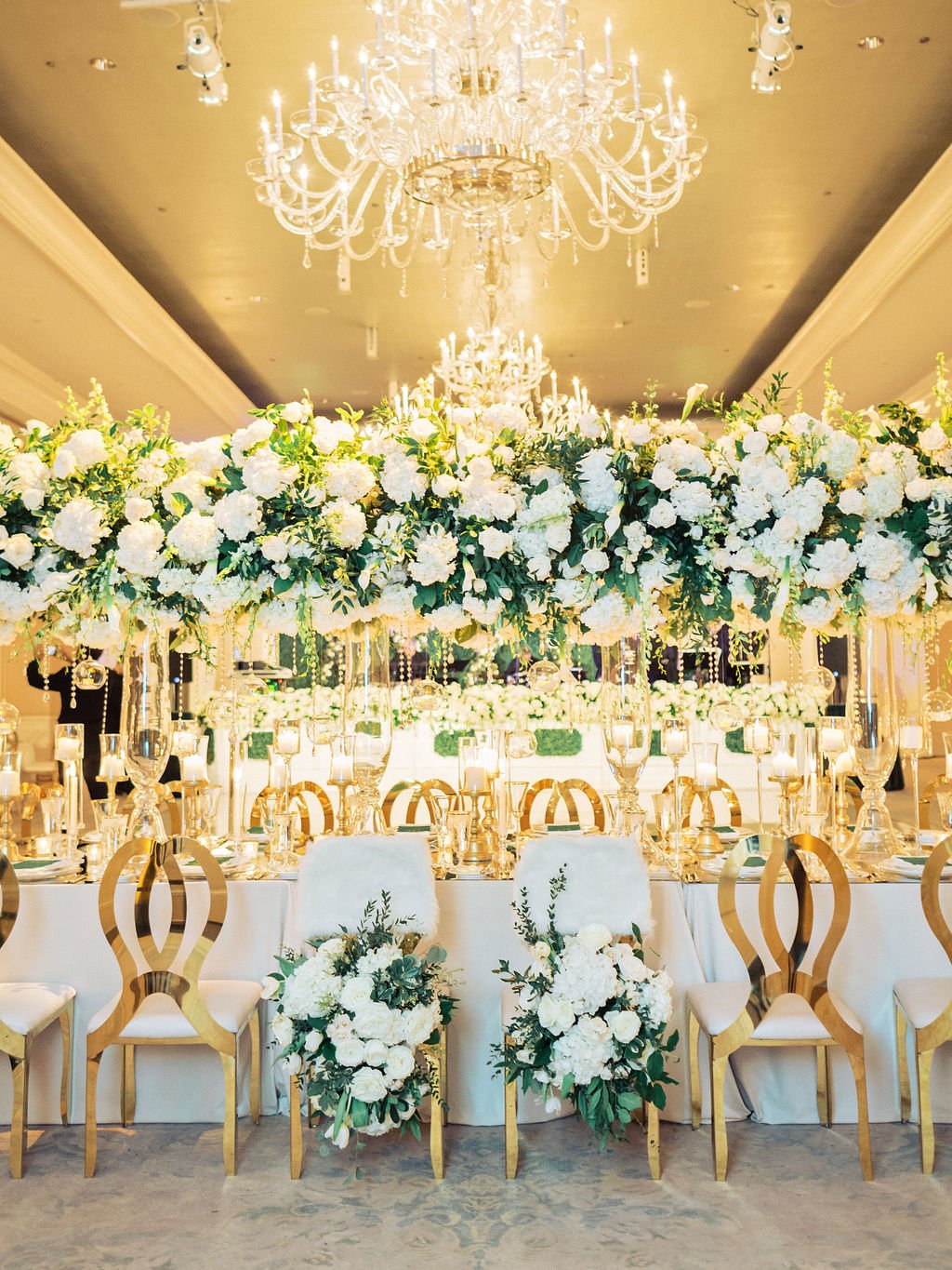 Head Table with Bride & Groom Chairs