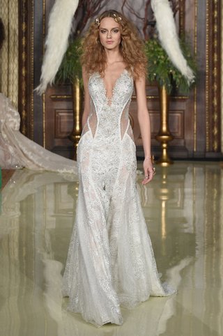 Wedding Dress by Galia Lahav galia-lahav-dress-with-plunging-neckline-and-sheer-cutouts