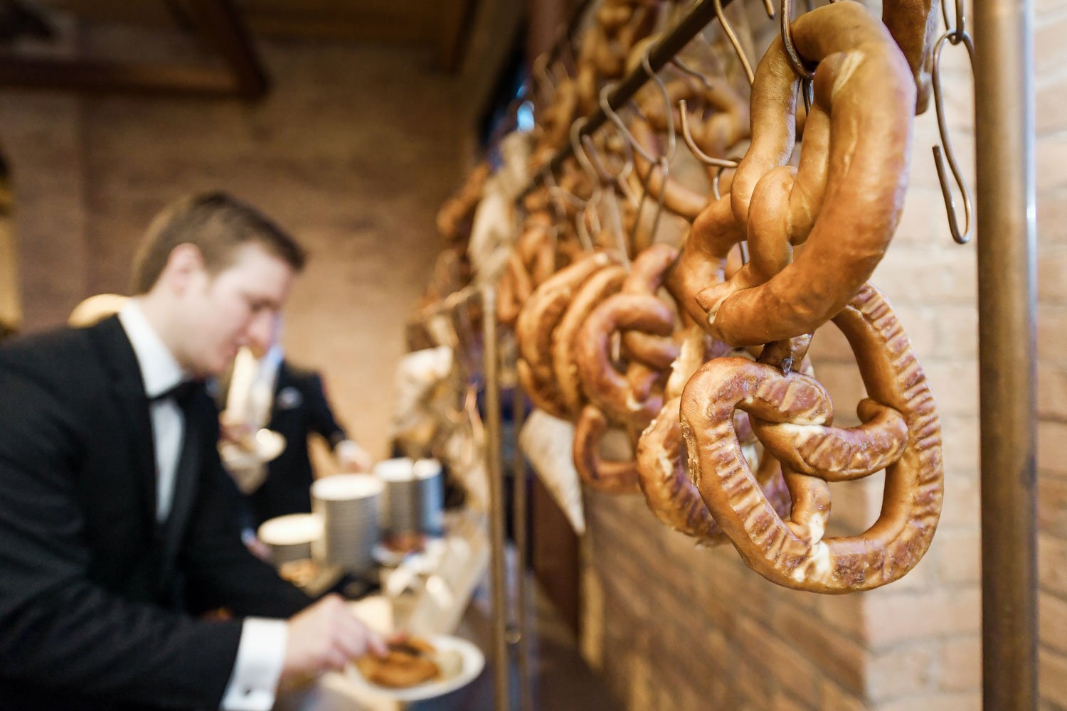 Soft Pretzels at Wedding Reception