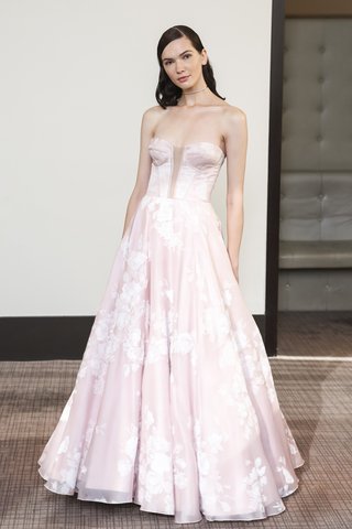 Look 6 by Gracy Accad gracy-accad-fall-2018-pink-floral-silk-satin-organza-strapless-bustier-with-deep-v