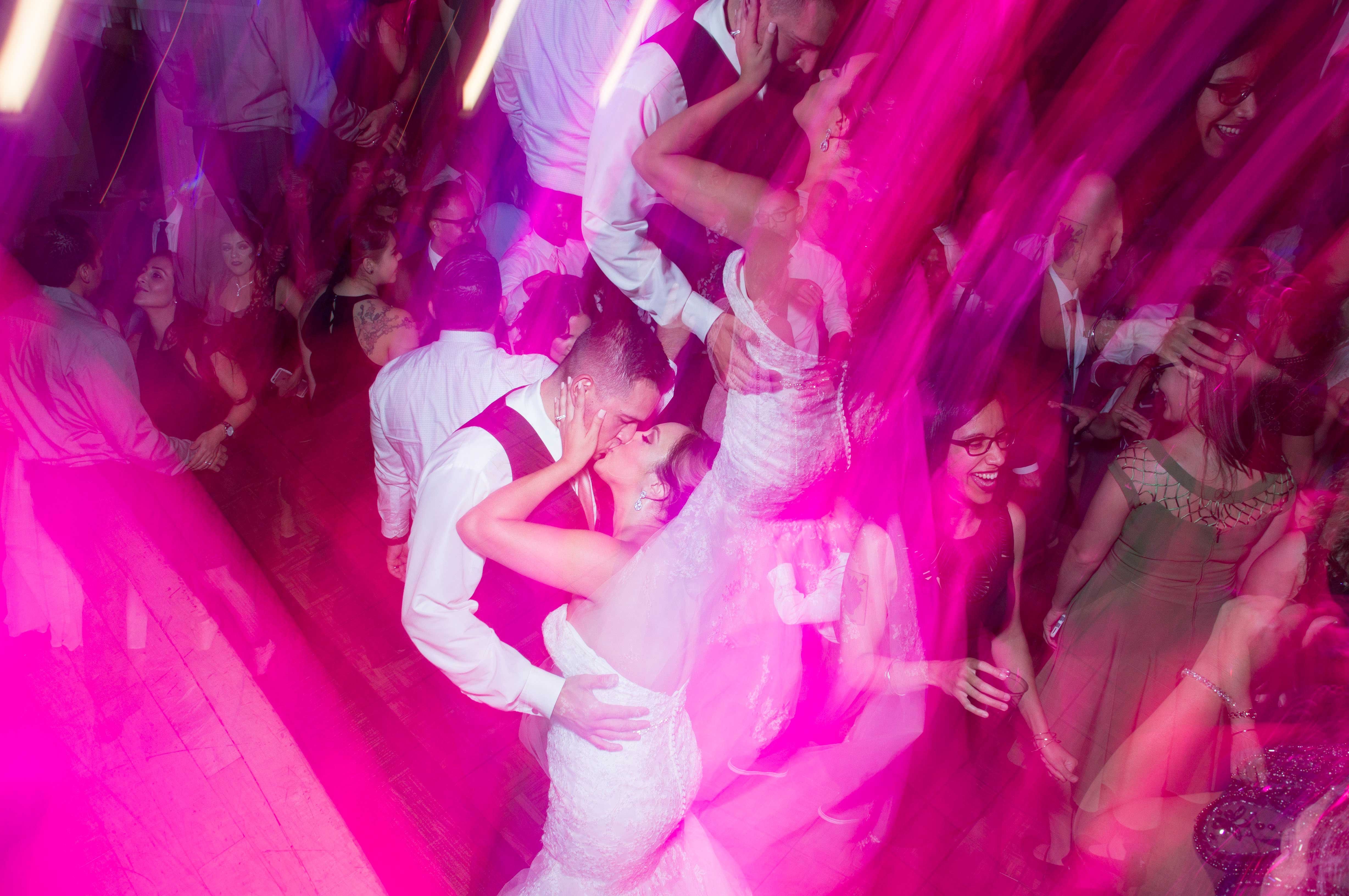 Couple Kisses on Dance Floor, Interesting Filter