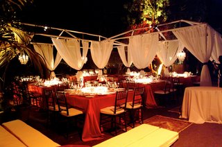 Outdoor Reception Space scarlet-tablecloths-on-tables-and-billowing-drapery