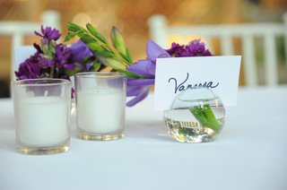 Spherical Vase Place Card Holder vanessa-minnillos-escort-card-in-small-vase