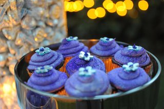 Dessert Bar Offerings purple-cupcakes-with-silver-flowers