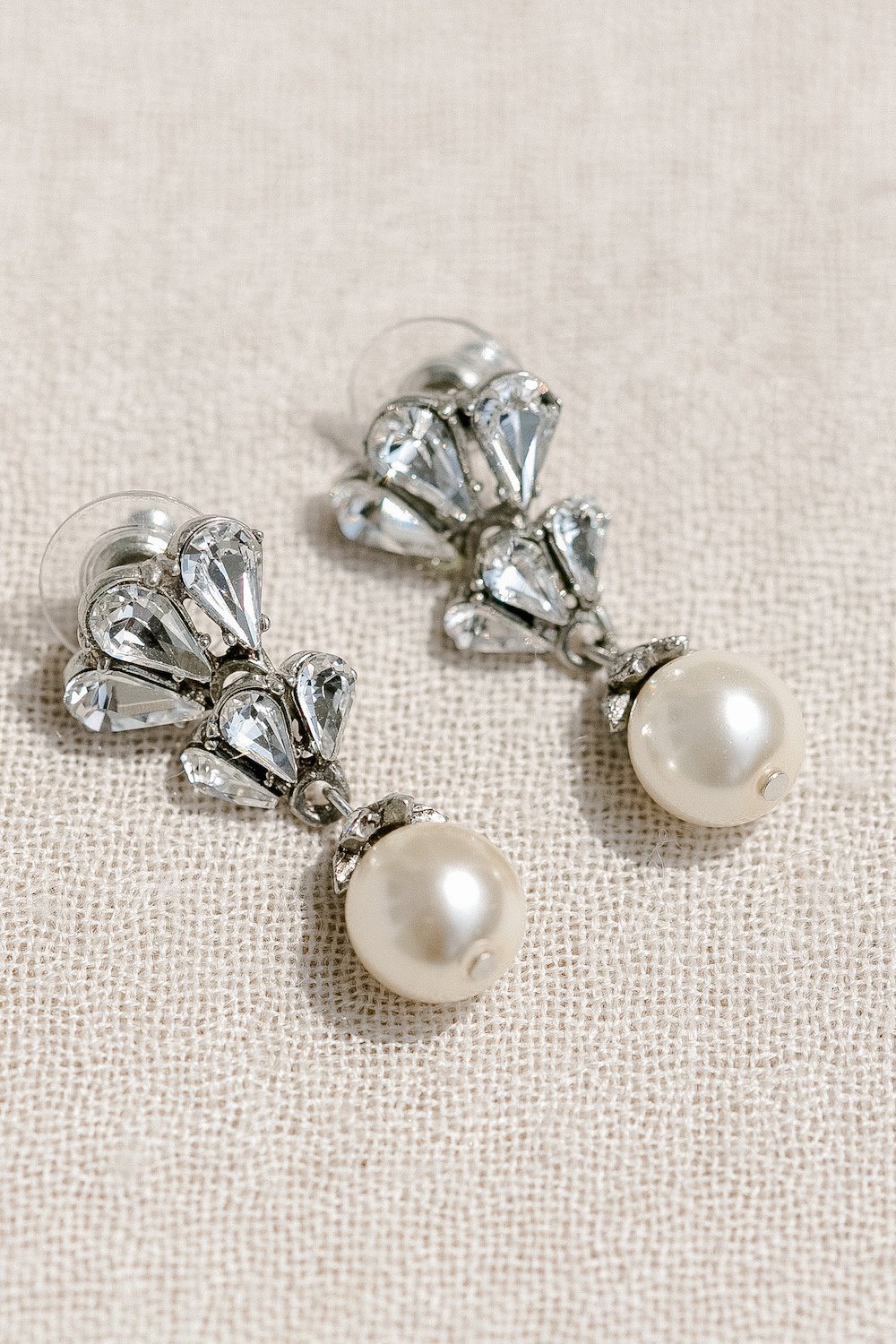 VintageInspired Diamond & Pearl Earrings