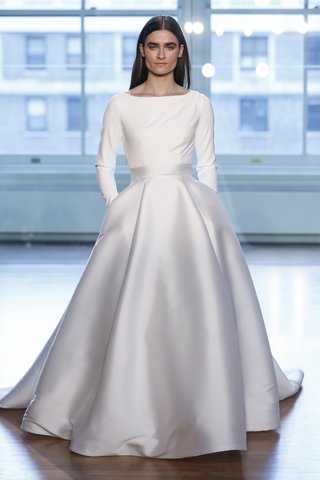 99040 by Justin Alexander 99040-by-justin-alexander-spring-2019-long-sleeve-a-line-gown-with-pockets