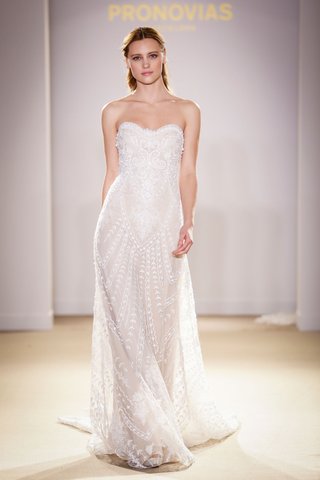 Beaded Strapless Gown by Pronovias 2019 atelier-pronovias-2019-bridal-collection-wedding-dresses-strapless-beaded-lace-bridal-gown