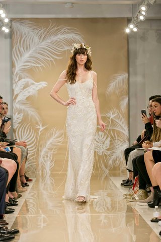 "Ariel" by THEIA theia-fall-2017-ariel-pearl-sea-sells-glass-bead-embroidered-tulle-slip-swagged-sleeves-open-back
