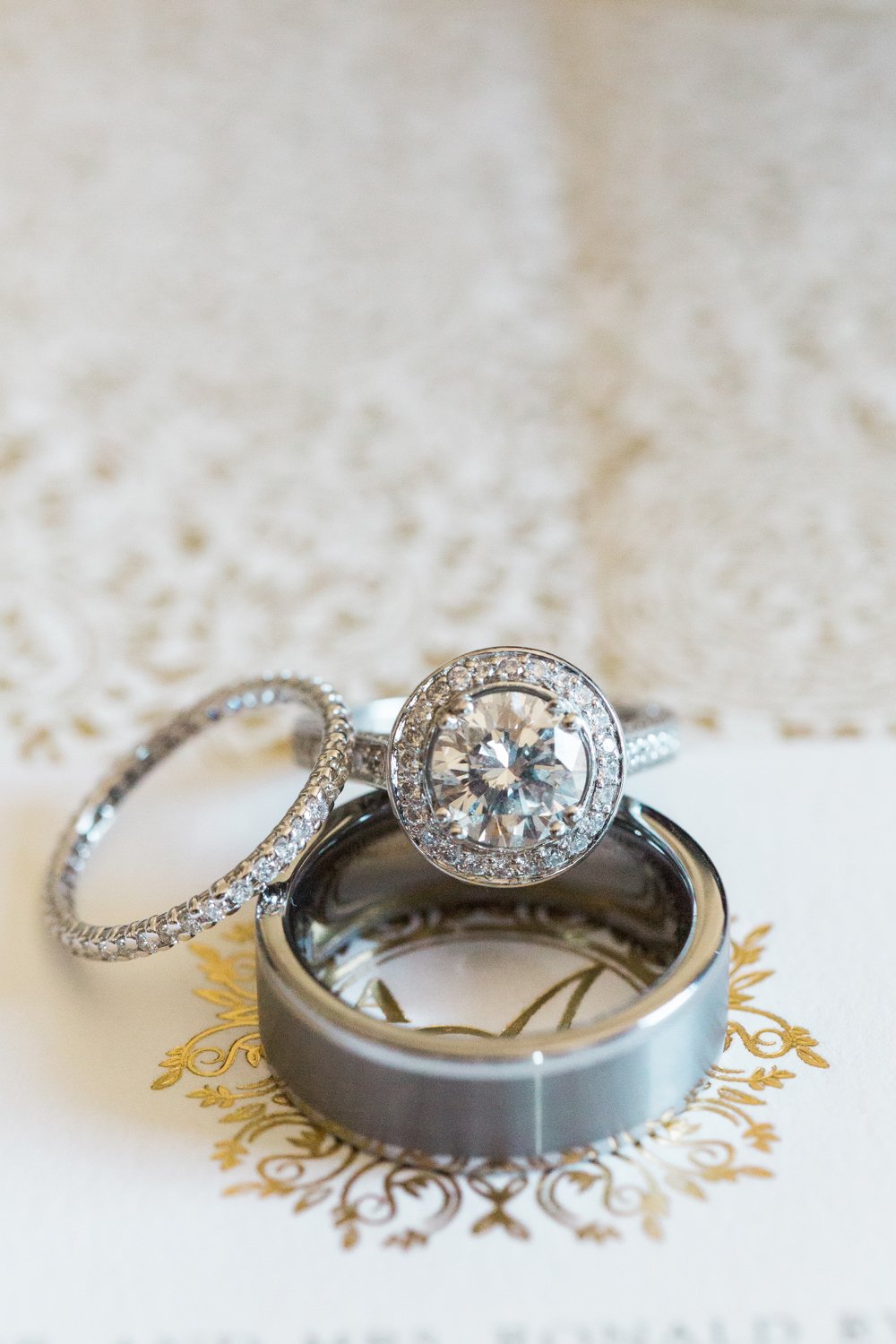 Halo on Round Engagement Ring