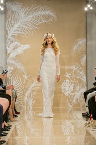 "Cecile" by THEIA theia-fall-2017-cecile-ivory-tulle-sleeved-hand-embroidered-opalescent-glass-beads-crystals-pearls