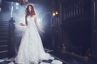 "Bellerose" by Sareh Nouri bellerose-by-sareh-nouri-spring-2018-ball-gown-embellished-floral-lace-sweetheart-neckline