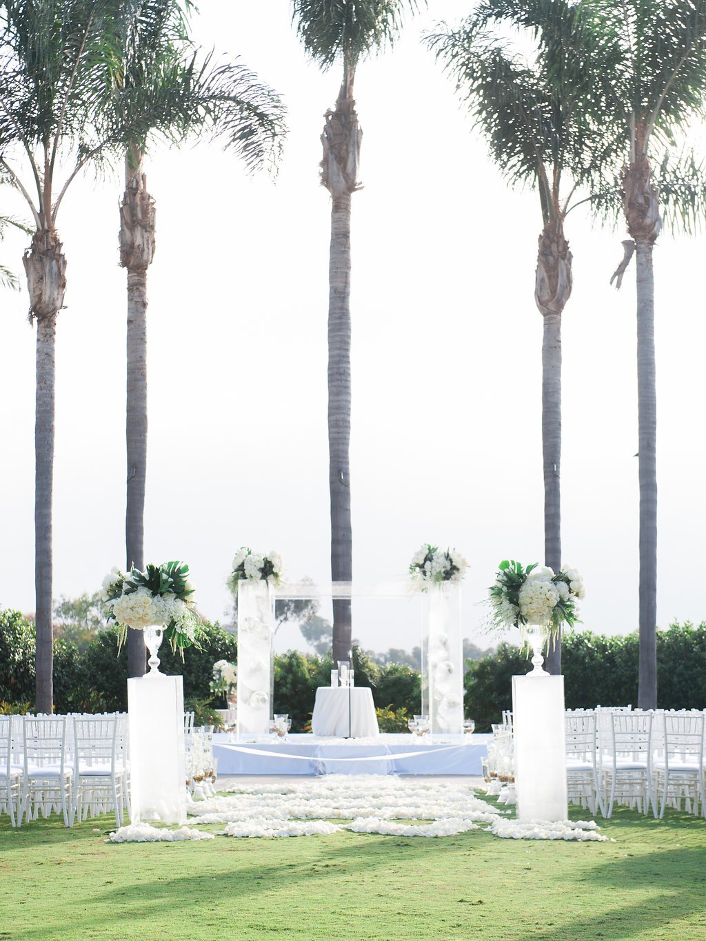 Palm Trees at Wedding Ceremony in California