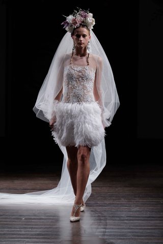 "Cali" by Naeem Khan feather-skirt-wedding-dress-by-naeem-khan-fall-2016