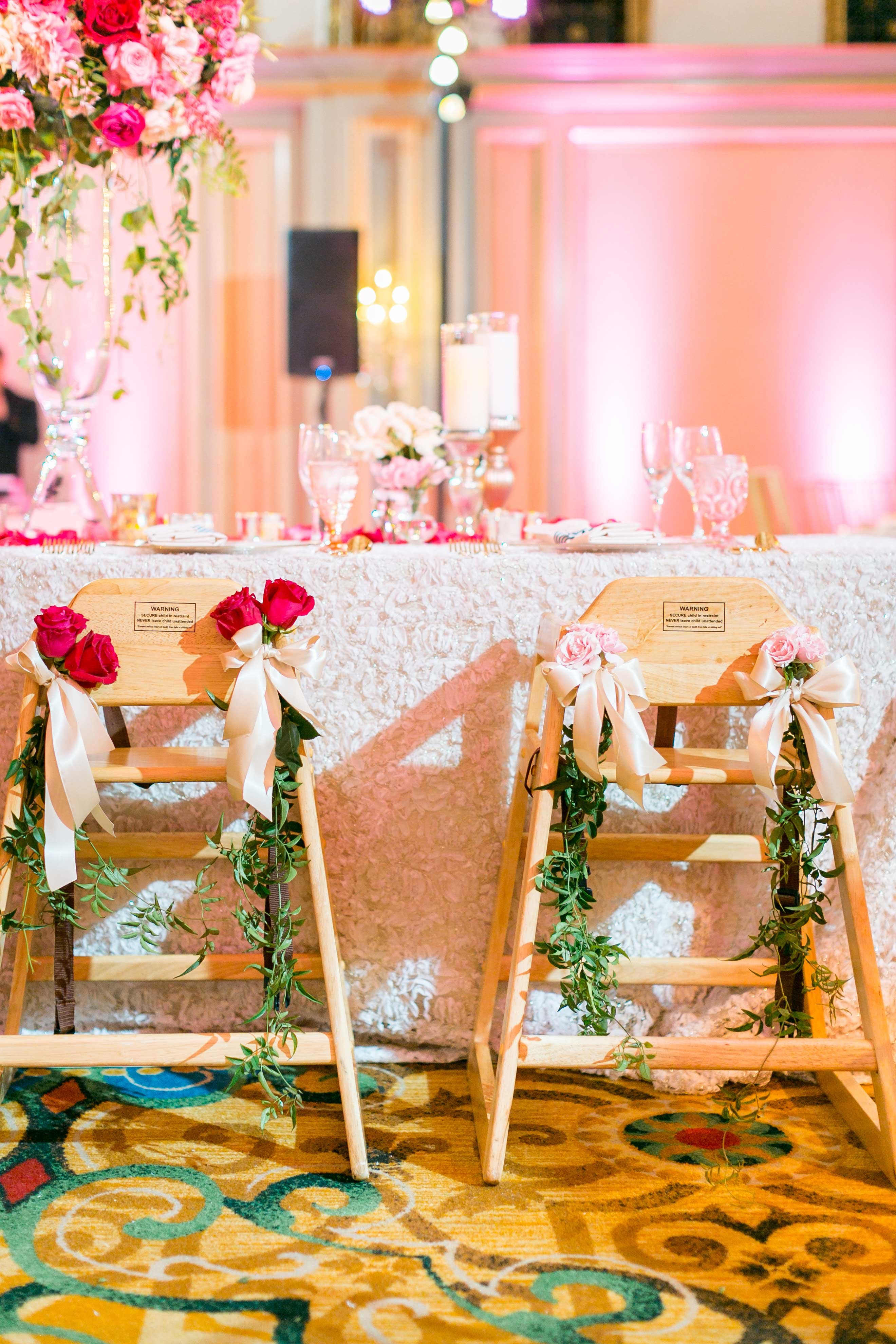 High Chair Decorations at Reception