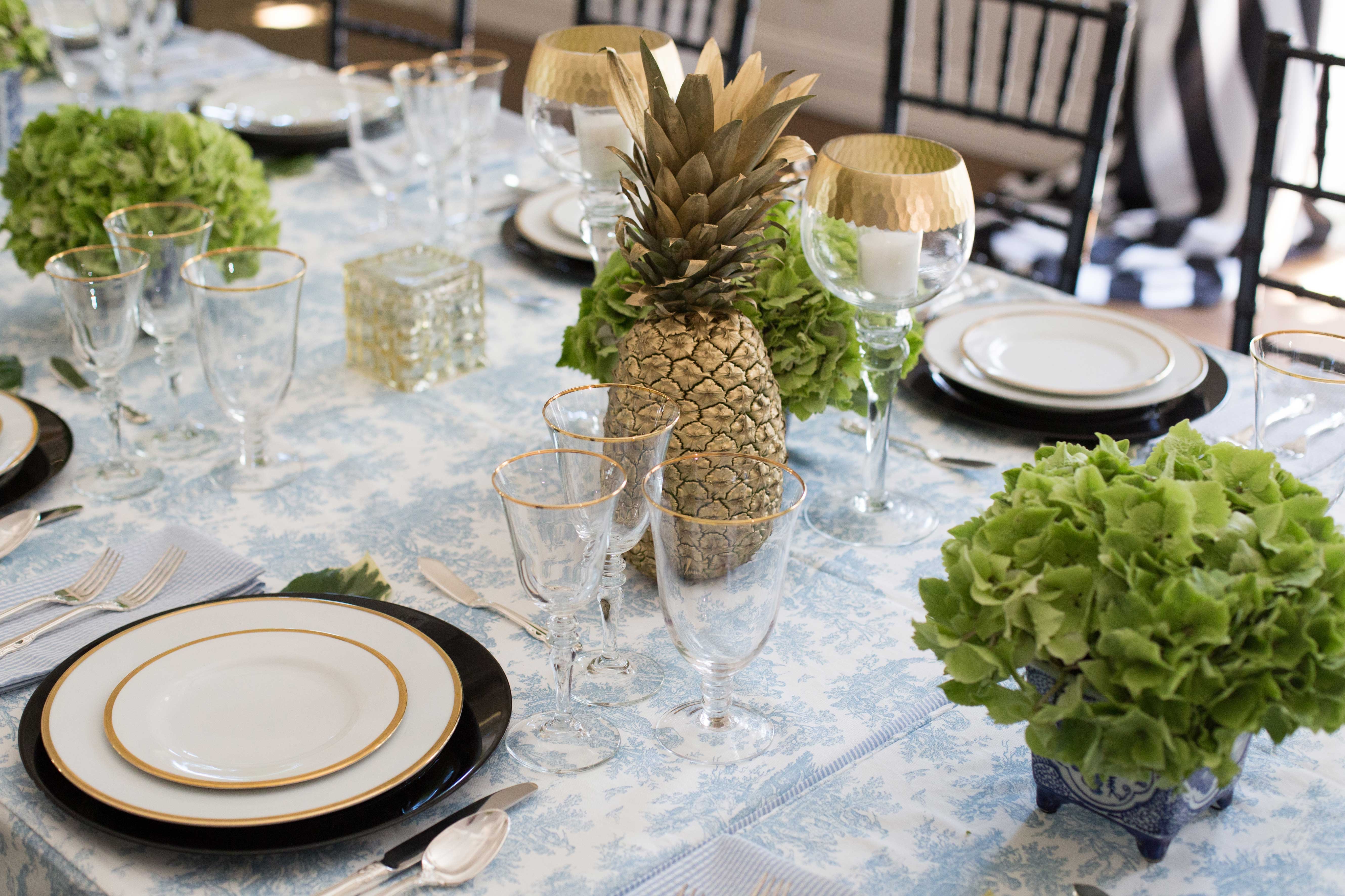 GoldPainted Pineapple Centerpiece
