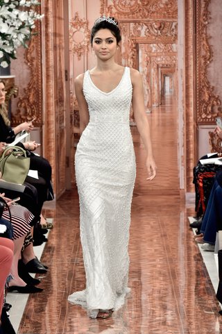 "Anne" by THEIA anne-by-theia-spring-2019-ivory-v-neck-crystal-lattice-embroidered-gown-studded-with-pearls