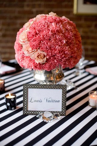 Table Name and Centerpiece framed-table-name-and-pink-centerpiece