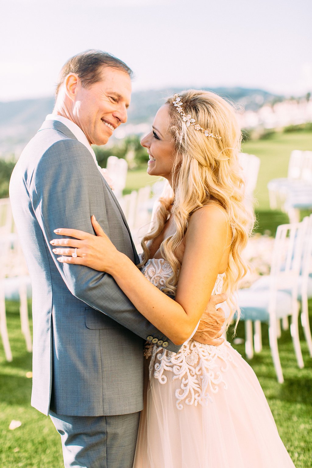 Bride in BlushToned Gown with Groom