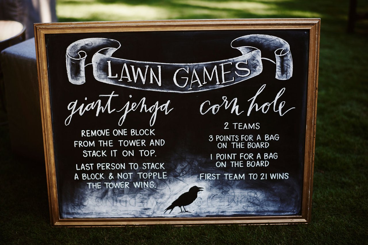 Chalkboard Lawn Game Sign