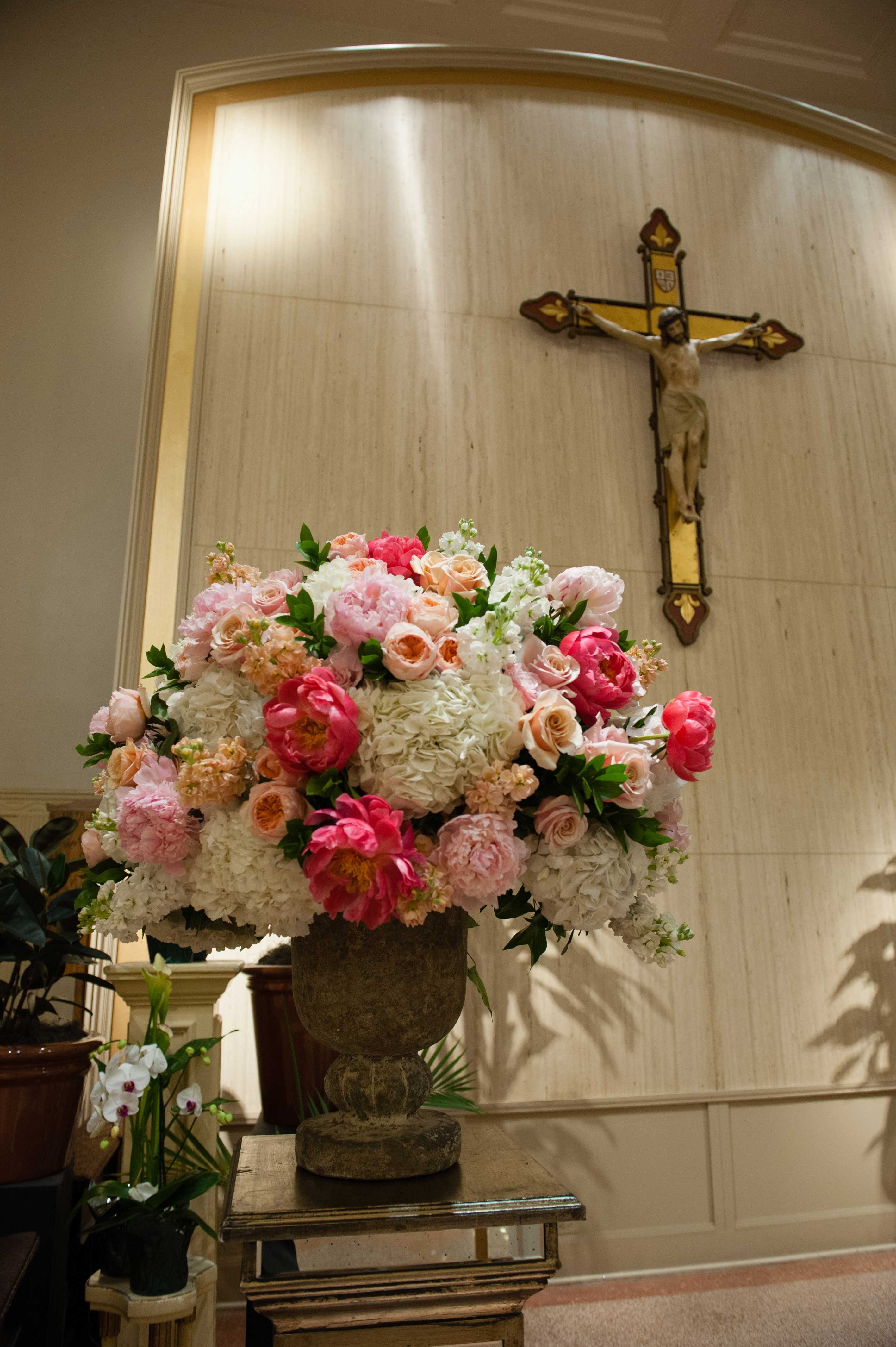 Vibrant Floral Arrangement at Altar