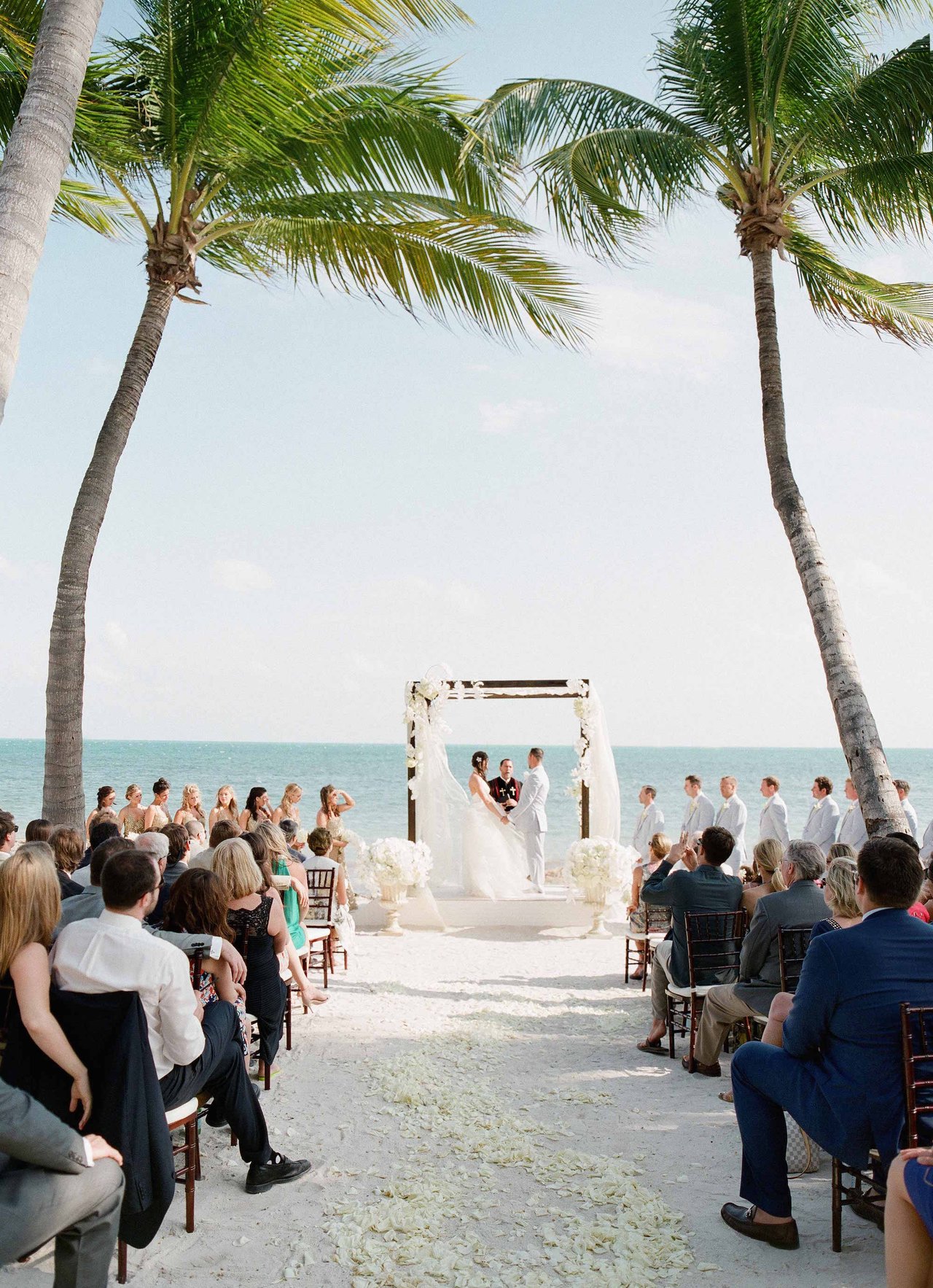 Beach Wedding Between Palm Trees