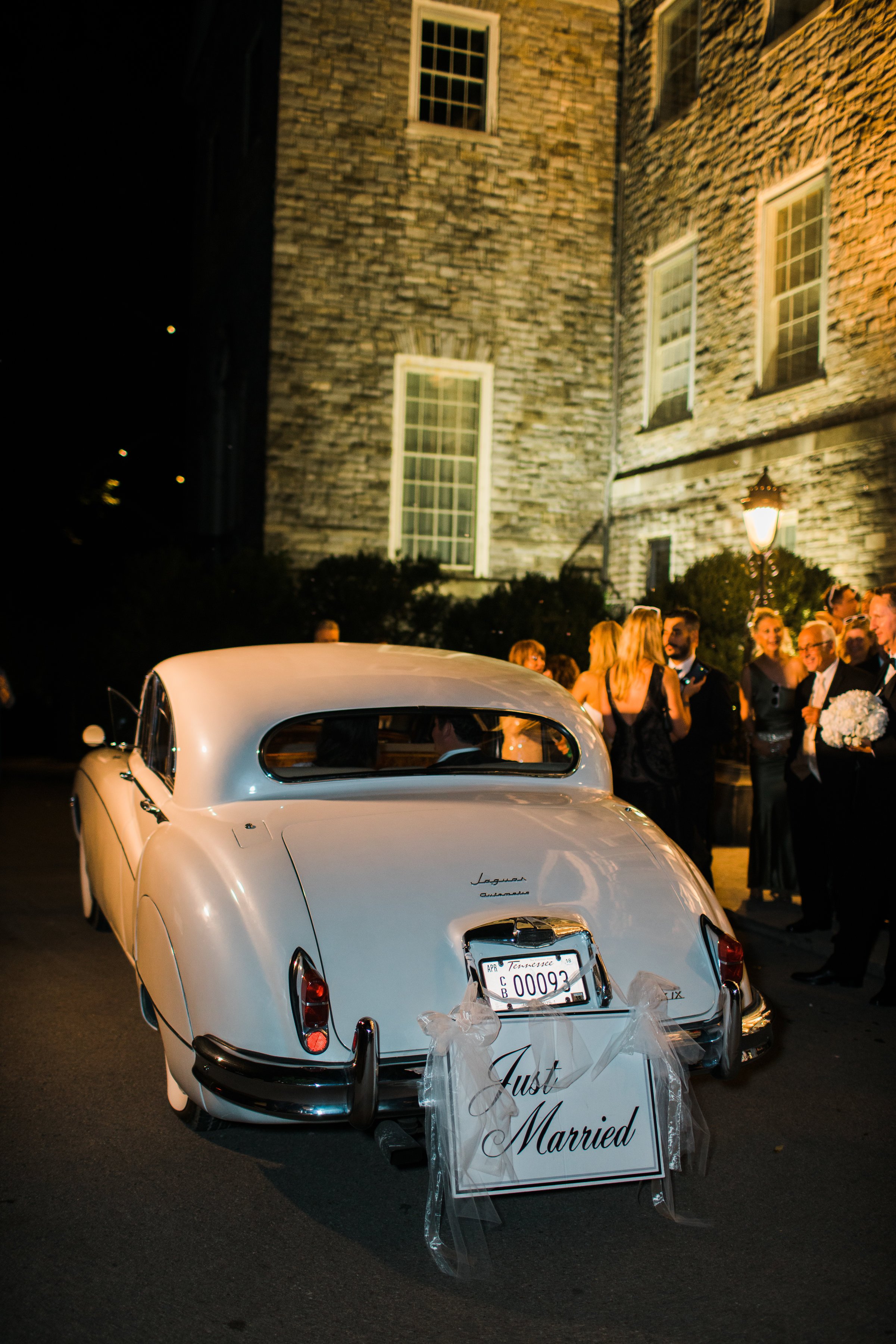 Vintage Car with "Just Married" Sign