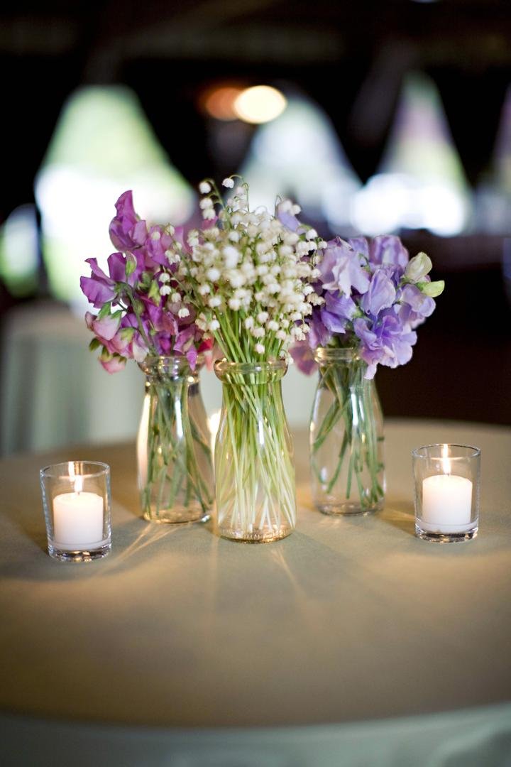 Purple Flowers Glass Jars
