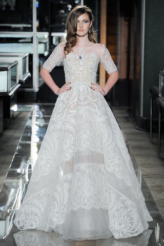"Majestic" by Reem Acra an-embroidered-illusion-ball-gown-with-a-lace-panel-skirt-by-reem-acra