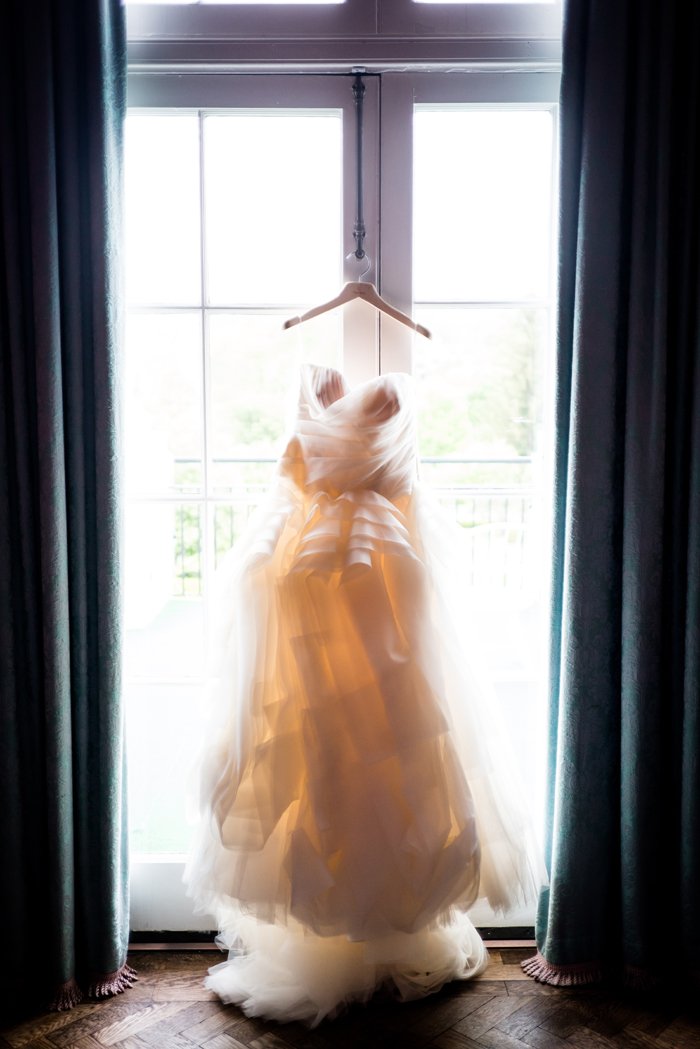 Voluminous Ball Gown Hanging in Window