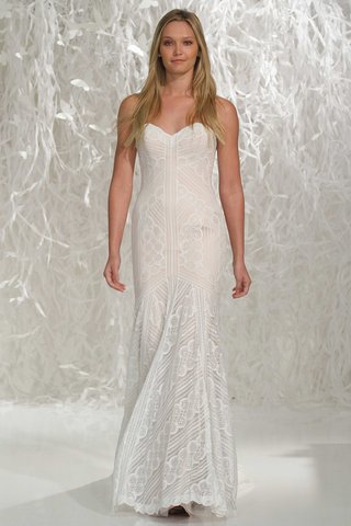 "Betty" by Wtoo Brides wtoo-brides-2016-geometric-pattern-strapless-wedding-dress