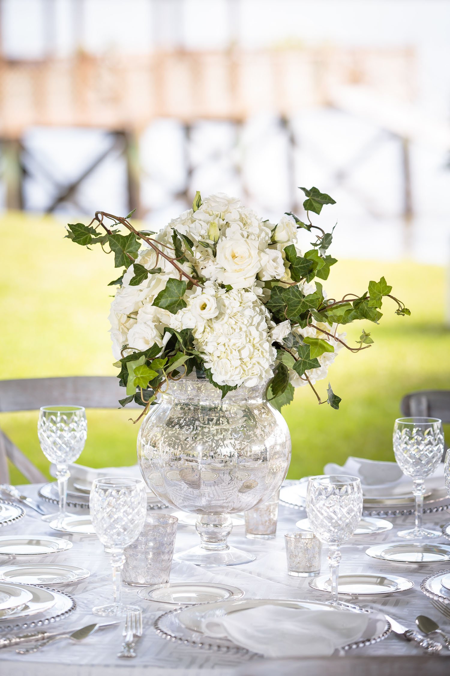 Floral Arrangement in MercuryGlass Vase