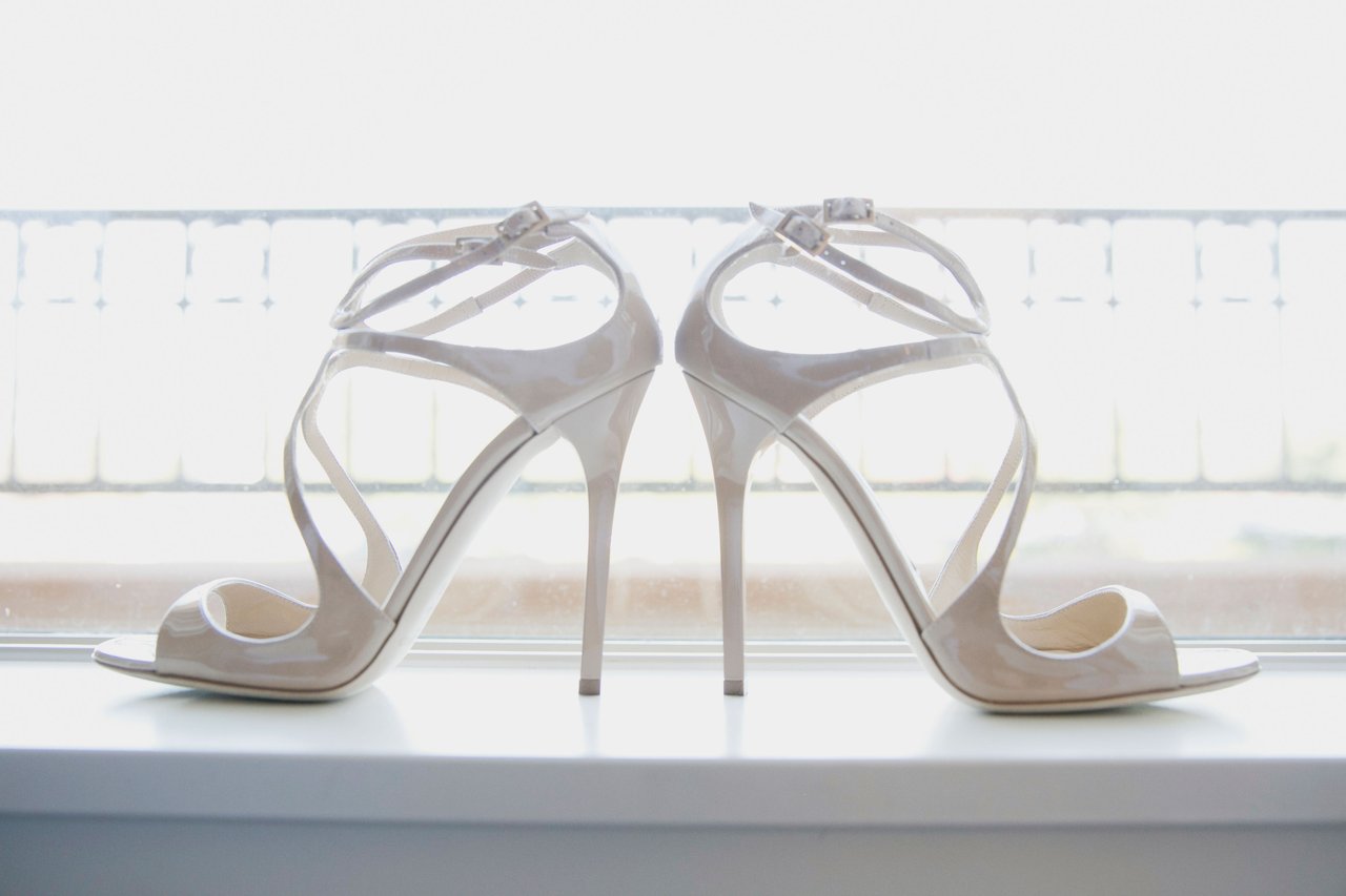 strappy bridal shoes