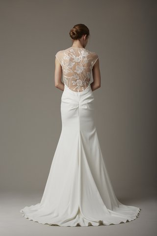 "The Parish" Dress lela-rose-the-parish-satin-wedding-dress-with-an-embroidered-illusion-back