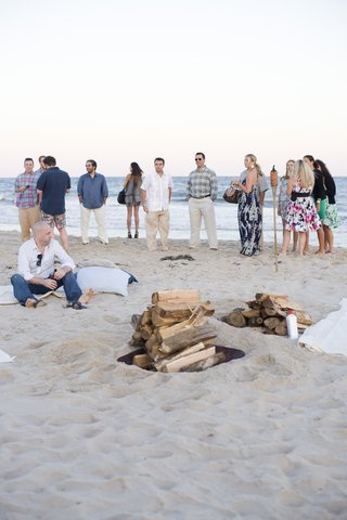 Guests Mingle on Beach bonfire-pit-and-guests