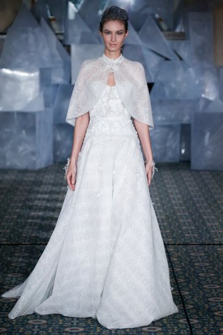 "Thea" by Mira Zwillinger mira-zwillinger-spring-2019-wedding-dress-thea-strapless-tulle-ball-gown-over-lace-capelet