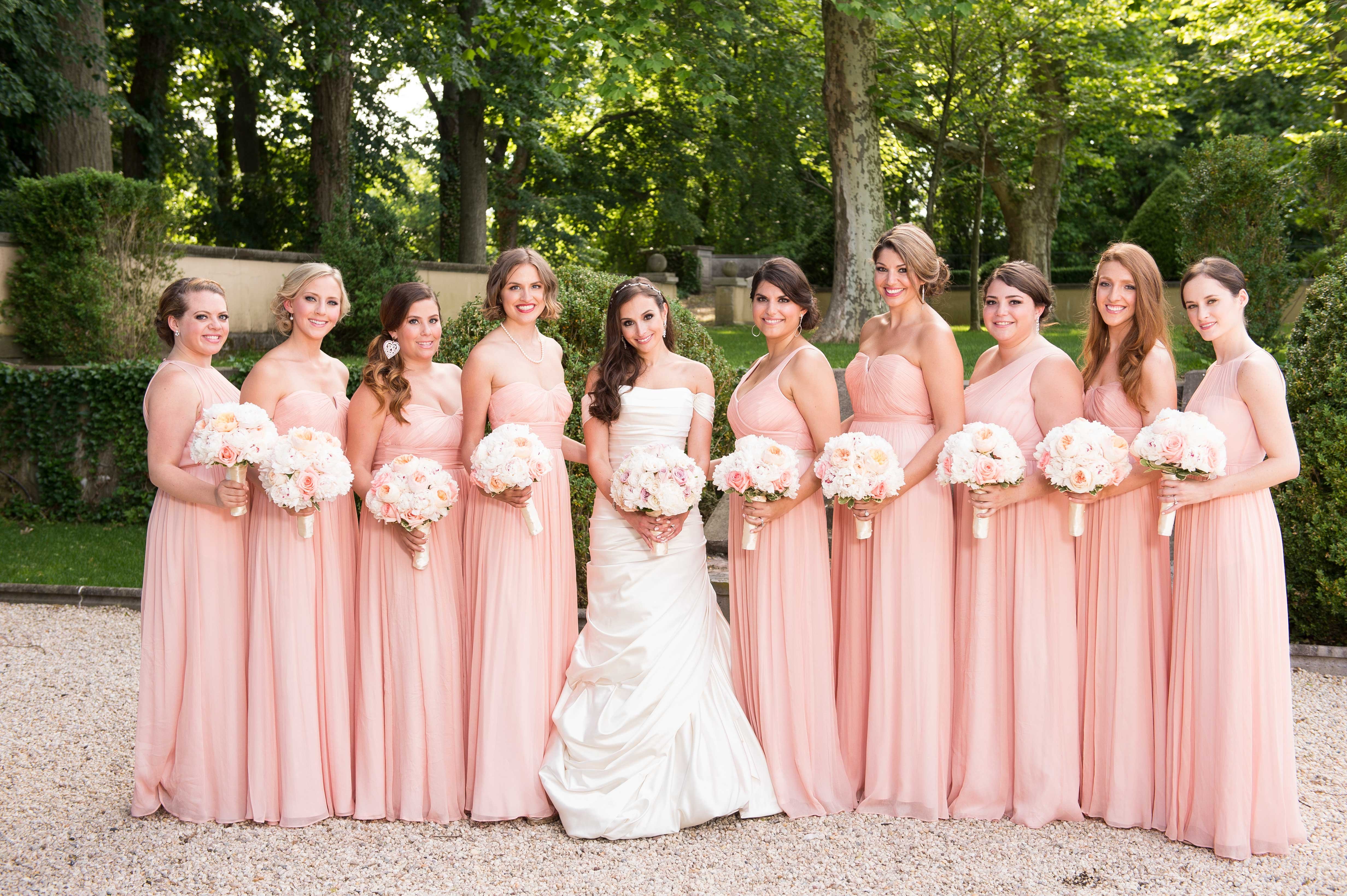 Nine Blush Bridesmaid Dresses