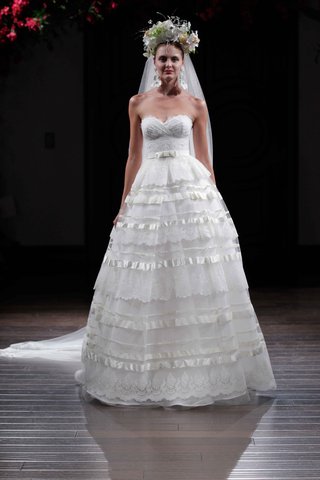 "La Paz" by Naeem Khan strapless-tiered-ball-gown-wedding-dress-by-naeem-khan-fall-2016