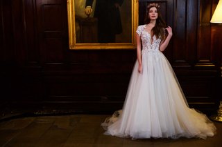 Style 16-112 by Berta berta-bridal-fall-winter-2016-wedding-dress-lace-short-sleeve-bodice-with-tulle-full-skirt