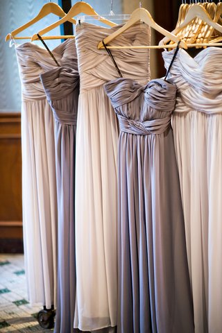 Gray and Taupe Bridesmaid Dresses