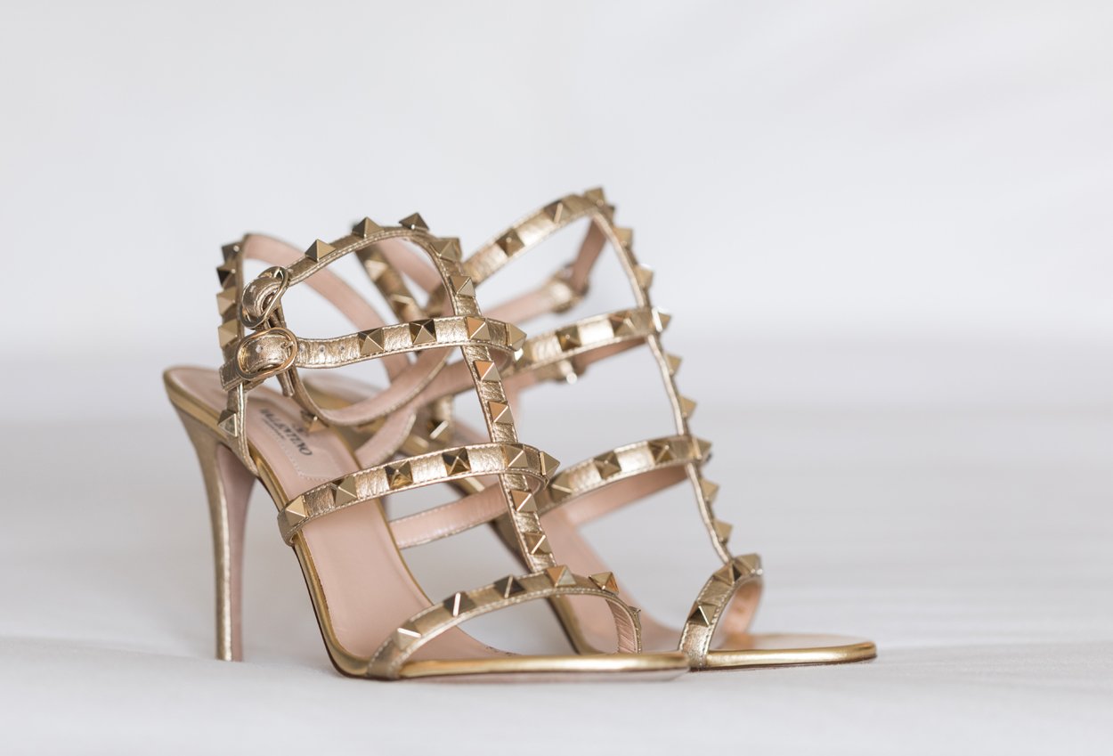 GoldStudded Sandals