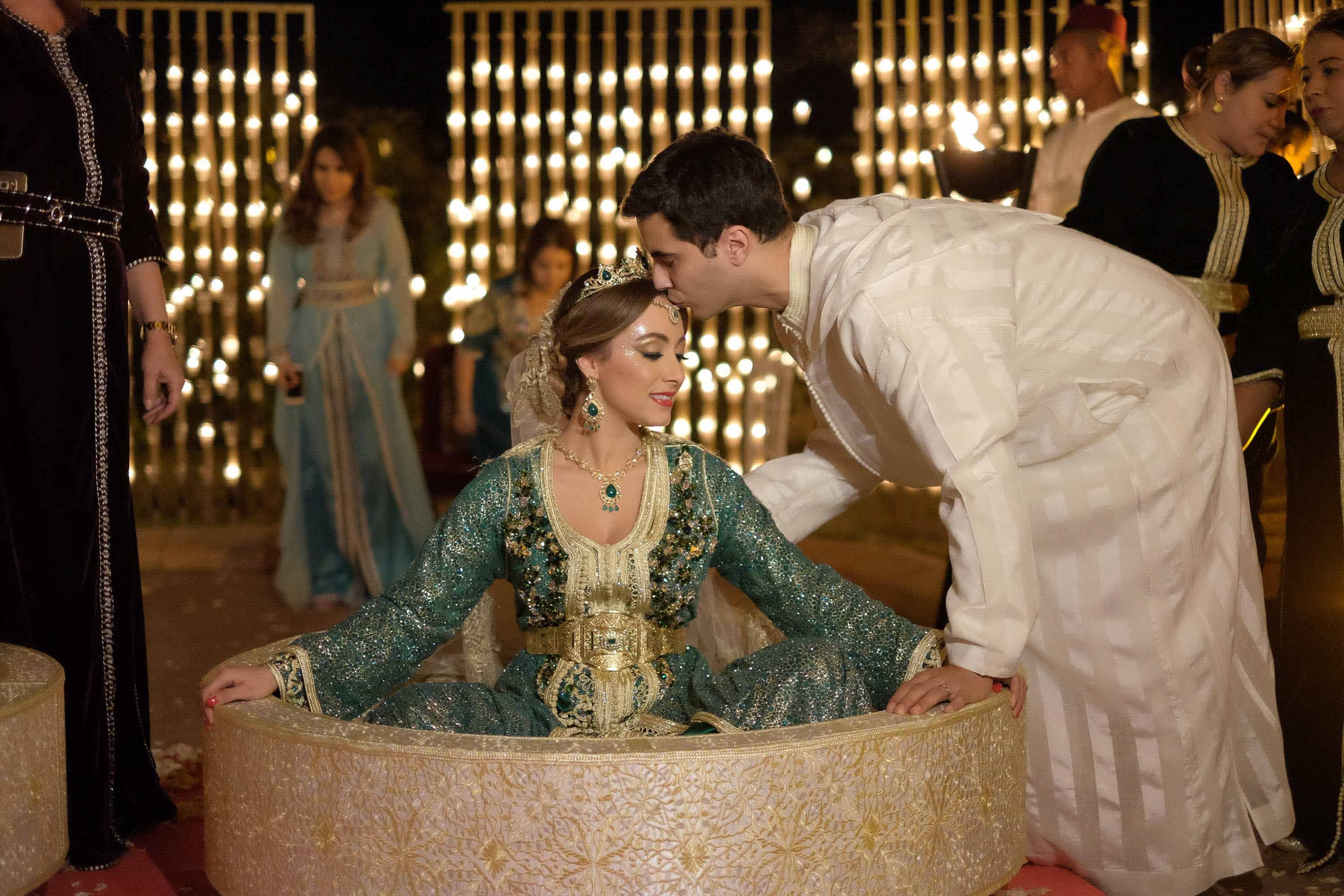 Bride and Groom in Traditional Moroccan Garb Bride and Groom in Traditional Moroccan Garb