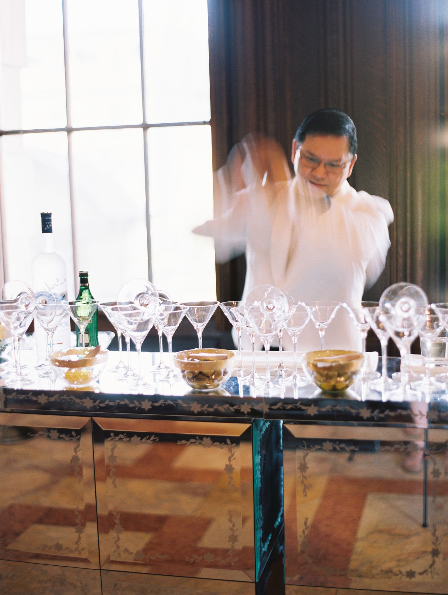 Bartender Behind Martini Bar