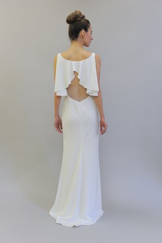Austin Scarlett "Sabine" (Back) austin-scarlett-fall-2017-sabine-crepe-column-gown-with-illusion-ruffle-back